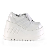 Blanc Vegan 12 cm STOMP-08 bottines plateforme compenses lolita