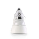 Blanc Vegan 12 cm STOMP-08 bottines plateforme compenses lolita