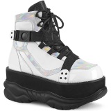 Blanc Vegan 7,5 cm NEPTUNE-181 bottines demonia - bottines de cyberpunk unisex