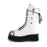 Blanc Vegan 7 cm GRAVEDIGGER-14 bottes demonia - bottes plateforme unisex