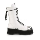 Blanc Vegan 7 cm GRAVEDIGGER-14 bottes demonia - bottes plateforme unisex