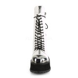 Blanc Vegan 7 cm GRAVEDIGGER-14 bottes demonia - bottes plateforme unisex