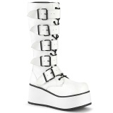 Blanc Vegan 8,5 cm TRASHVILLE-518 bottes demonia - bottes plateforme unisex