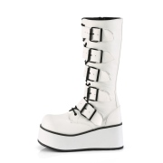 Blanc Vegan 8,5 cm TRASHVILLE-518 bottes demonia - bottes plateforme unisex
