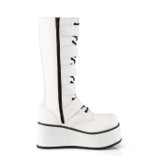 Blanc Vegan 8,5 cm TRASHVILLE-518 bottes demonia - bottes plateforme unisex