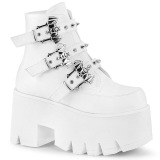Blanc Vegan 9 cm ASHES-55 bottines demonia plateforme