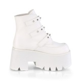 Blanc Vegan 9 cm ASHES-55 bottines demonia plateforme