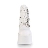 Blanc Vegan 9 cm ASHES-55 bottines demonia plateforme