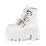 Blanc Vegan 9 cm ASHES-55 bottines demoniacult plateforme