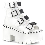 Blanc Vegan 9 cm ASHES-70 bottines  talons pais plateforme lolita