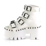 Blanc Vegan 9 cm ASHES-70 bottines  talons pais plateforme lolita