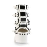 Blanc Vegan 9 cm ASHES-70 bottines  talons pais plateforme lolita