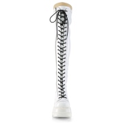 Blanc Verni 11,5 cm SHAKER-374 bottes cuissardes  lacets