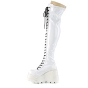 Blanc Verni 11,5 cm SHAKER-374 bottes cuissardes  lacets