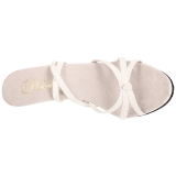 Blanc Verni 12 cm FLAIR-436 Sandales Femme a Talon