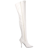 Blanc Verni 13 cm SEDUCE-3000 bottes cuissardes hommes