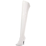 Blanc Verni 13 cm SEDUCE-3000 bottes cuissardes hommes