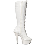 Blanc Verni 15,5 cm DELIGHT-2023 Plateforme Bottes Femmes