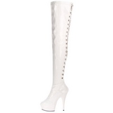 Blanc Verni 15,5 cm DELIGHT-3063 Cuissardes Bottes Plateforme