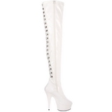 Blanc Verni 15,5 cm DELIGHT-3063 Cuissardes Bottes Plateforme