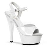 Blanc Verni 15 cm KISS-209 Plateforme Chaussures Talon Haut