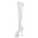 Blanc Verni 18 cm ADORE-3000 Bottes Cuissardes Talons Hauts