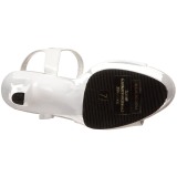Blanc Verni 18 cm Pleaser SKY-309 Plateforme Chaussures Talon Haut