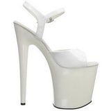 Blanc Verni 20 cm Pleaser FLAMINGO-809 Talons Hauts Plateforme