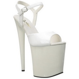 Blanc Verni 20 cm Pleaser FLAMINGO-809 Talons Hauts Plateforme