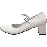 Blanc Verni 5 cm SCHOOLGIRL-50 Chaussures Escarpins Classiques