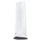 Blanc Verni 7,5 cm GOGO-150 bottines à talons épais stretch