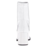 Blanc Verni 7,5 cm GOGO-150 bottines à talons épais stretch