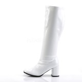 Blanc Verni 7,5 cm GOGO-300WC bottes femme mollets et jambes larges