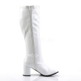 Blanc Verni 7,5 cm GOGO-300WC bottes femme mollets et jambes larges