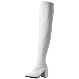 Blanc Verni 8 cm GOGO-3000 bottes cuissardes hommes