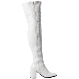 Blanc Verni 8 cm GOGO-3000 bottes cuissardes hommes