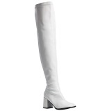 Blanc Verni 8 cm GOGO-3000 bottes cuissardes hommes