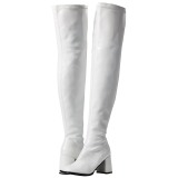 Blanc Verni 8 cm GOGO-3000 bottes cuissardes hommes