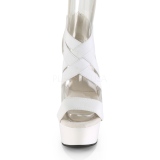 Blanc bande élastique 15 cm DELIGHT-669 chaussures pleaser à talon femme
