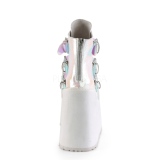 Blanc glitter 14 cm SWING-105 bottines plateforme compensées lolita
