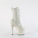 Blanc glitter 18 cm Pleaser bottines talons hauts femme