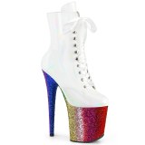 Blanc glitter 20 cm FLAMINGO-1020HG exotic bottines de striptease