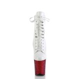 Blanc glitter 20 cm FLAMINGO-1020HG exotic bottines de striptease