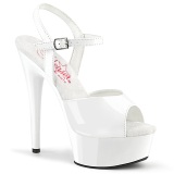 Blanc sandales plateforme 15 cm EXCITE-609 sandales talons hauts pleaser