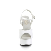 Blanc sandales plateforme 15 cm EXCITE-609 sandales talons hauts pleaser