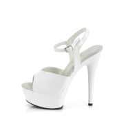 Blanc sandales plateforme 15 cm EXCITE-609 sandales talons hauts pleaser