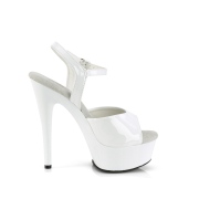 Blanc sandales plateforme 15 cm EXCITE-609 sandales talons hauts pleaser