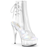 Blanc transparent 15 cm DELIGHT-1018C bottines de striptease