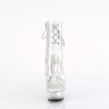 Blanc transparent 15 cm DELIGHT-1018C bottines de striptease