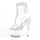 Blanc transparent 18 cm STARDUST-1018C-2RS bottines de striptease